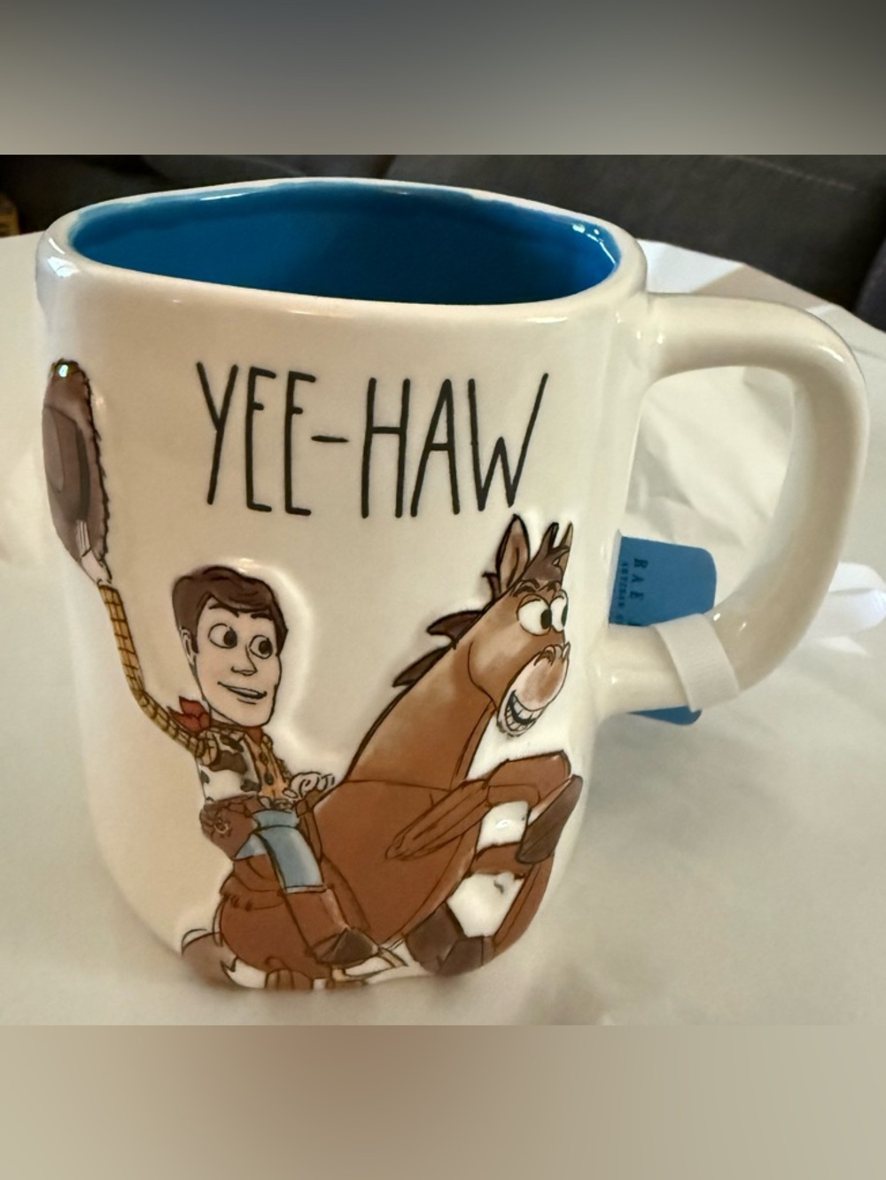 Rae Dunn Woody & Bulls Eye  'Yee-Haw' Ceramic Mug
